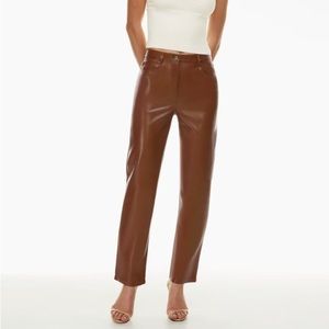 Aritzia Wilfred Melina Pants Brown Size 16 Faux Leather Bottoms